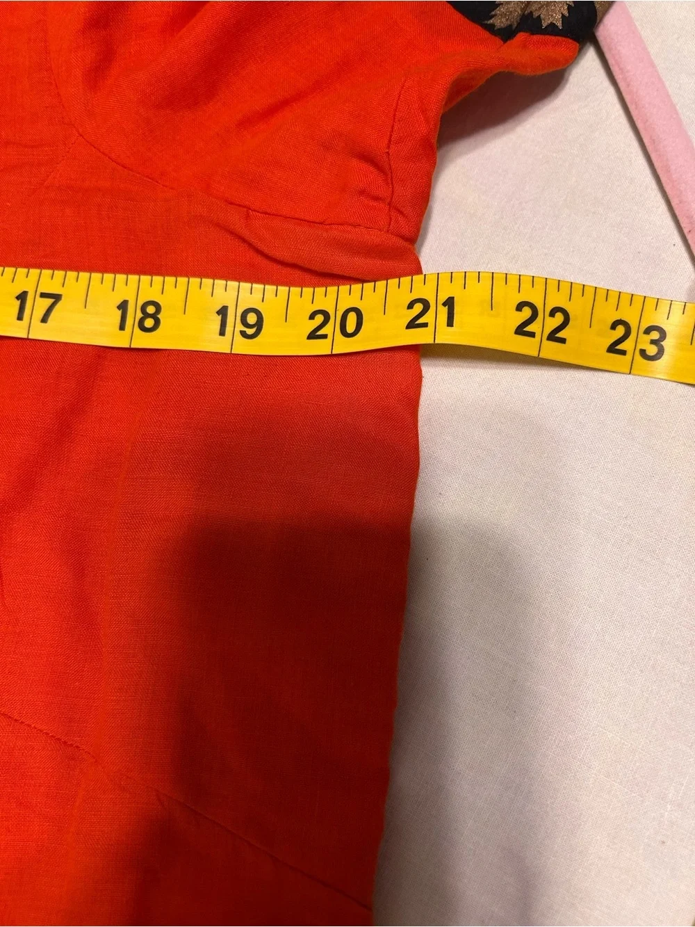 Orange Embroidered Short Sleeve Tunic - Unbranded